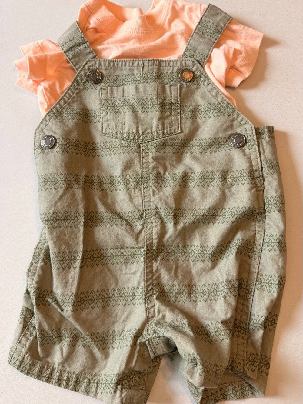 Carter's 6 Month Baby Boy 2 Piece Shortall Outfit Bundle